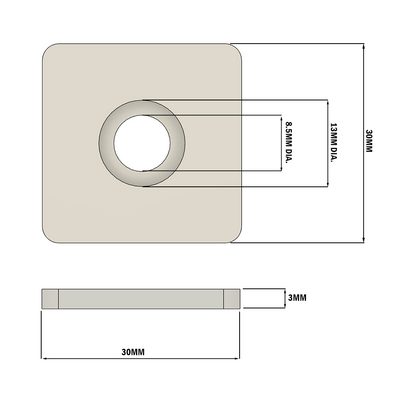 60-200-5 MODULAR SOLUTIONS ALUMINUM END CAP<BR>30MM X 30MM